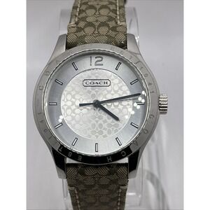 Coach Maddy Women's Watch Classic Signature Strap 37mm Case- New Battery